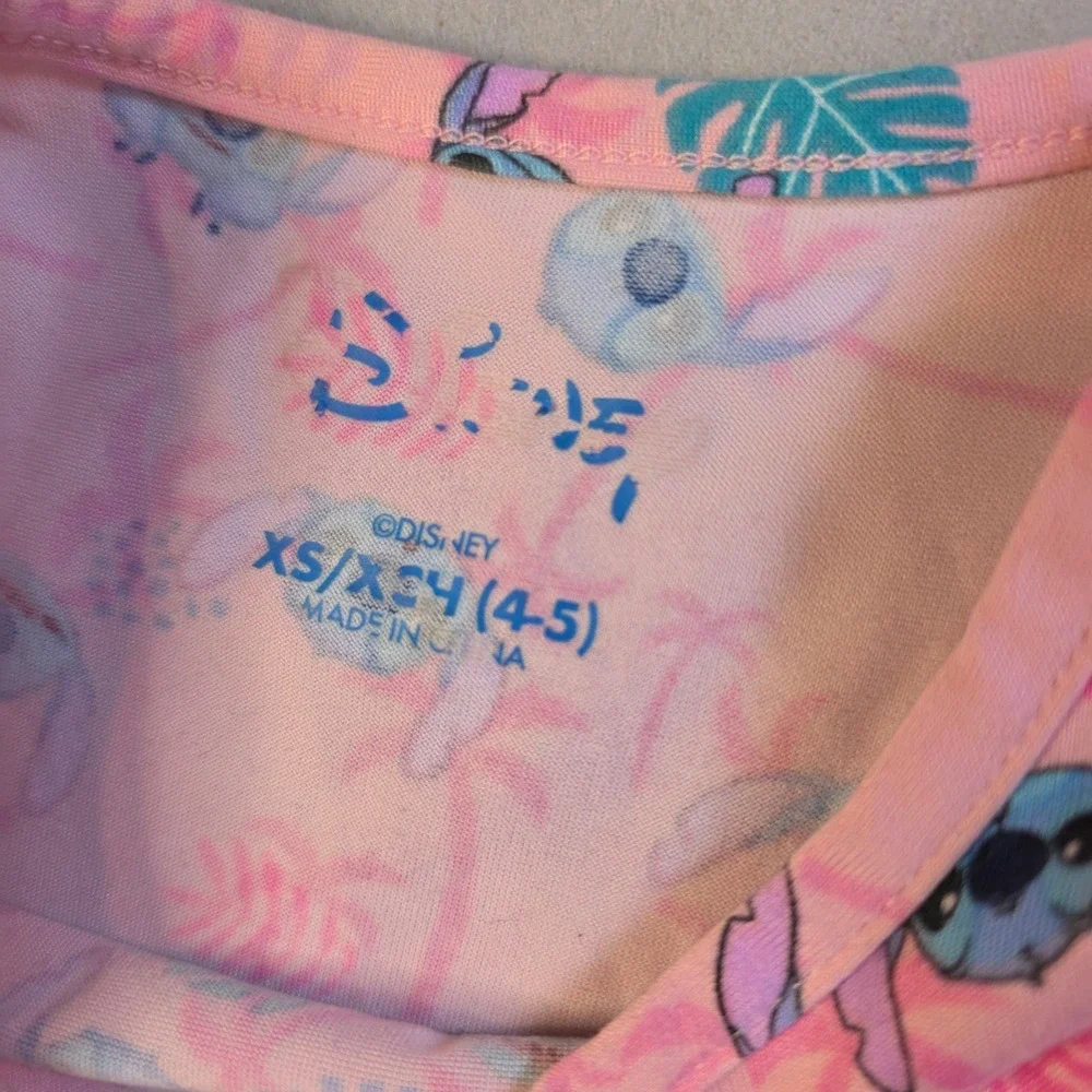 Disney Lilo & Stitch Pink Tropical Drop Waist Dress Girls XS 4-5 186946LSM